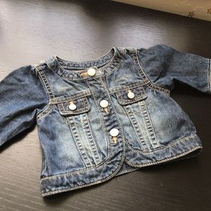 Distressed style jean jacket